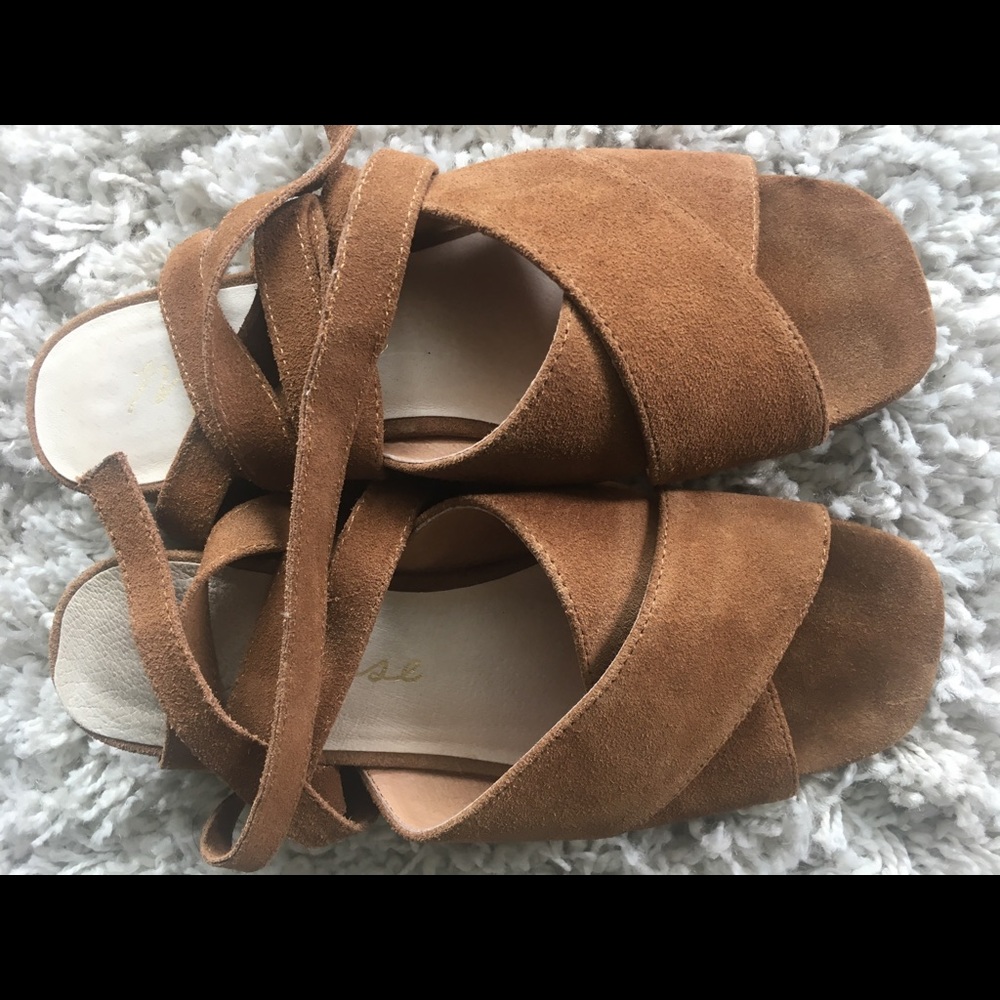 Brown suede ankle wrap Sandles